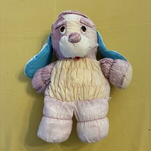 Vintage Fisher Price Plush Puffalump 1980's Pink And Blue Puppy Parachute Style